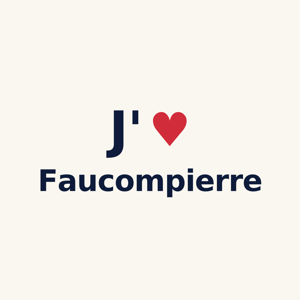 Tasse personnalisée Faucompierre — design « J'aime Faucompierre » imprimé sur la tasse
