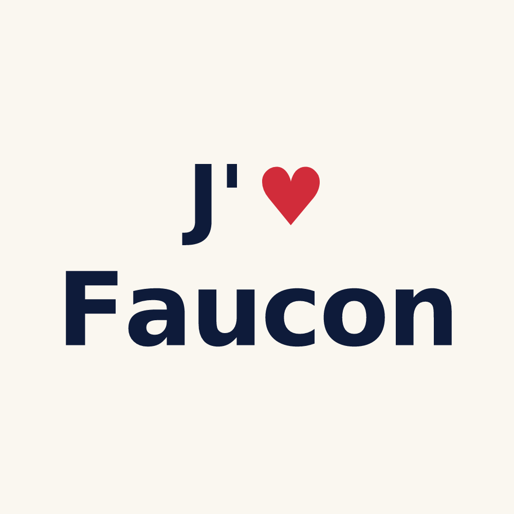 Tasse personnalisée Faucon — design « J'aime Faucon » imprimé sur la tasse