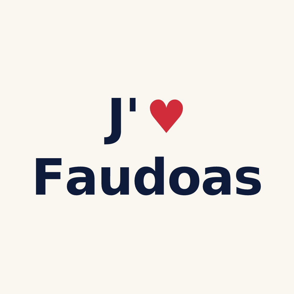 Tasse personnalisée Faudoas — design J'aime Faudoas