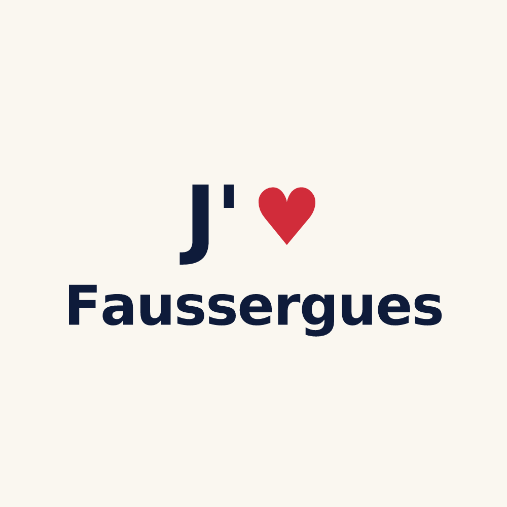 Tasse personnalisée Faussergues — design « J'aime Faussergues » imprimé sur la tasse