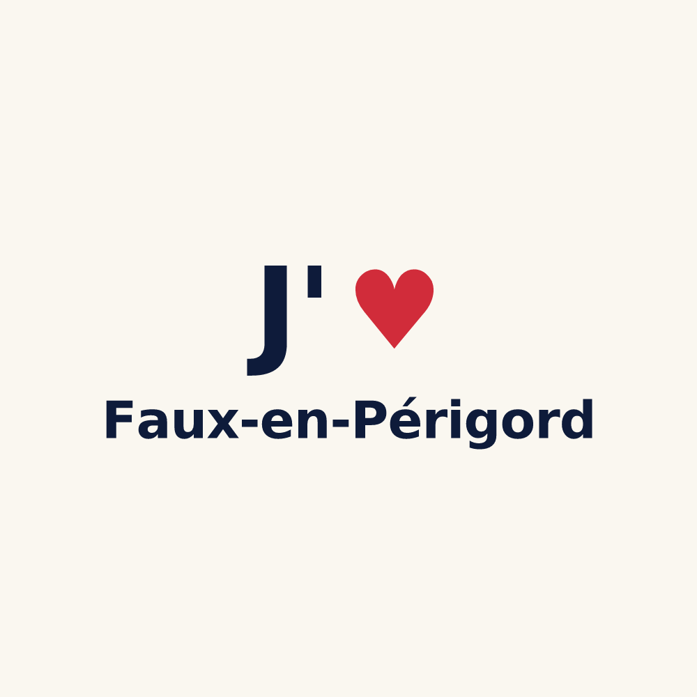 Tasse personnalisée Faux-en-Périgord — design J'aime Faux-en-Périgord