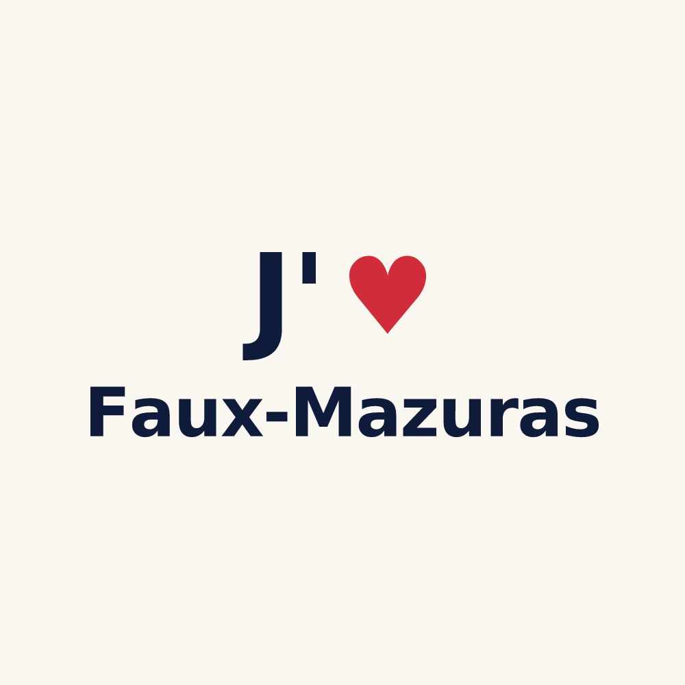 Tasse personnalisée Faux-Mazuras — design J'aime Faux-Mazuras
