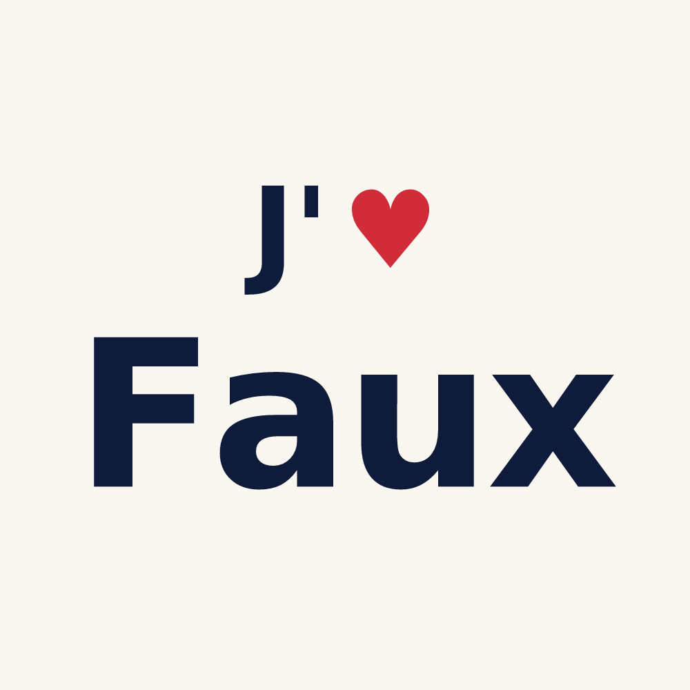 Tasse personnalisée Faux — design J'aime Faux