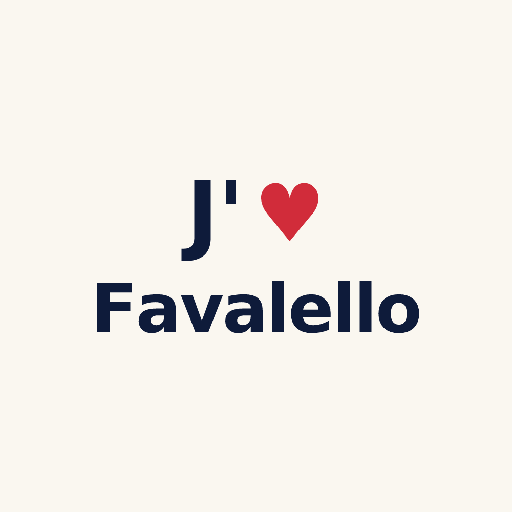 Tasse personnalisée Favalello — design J'aime Favalello