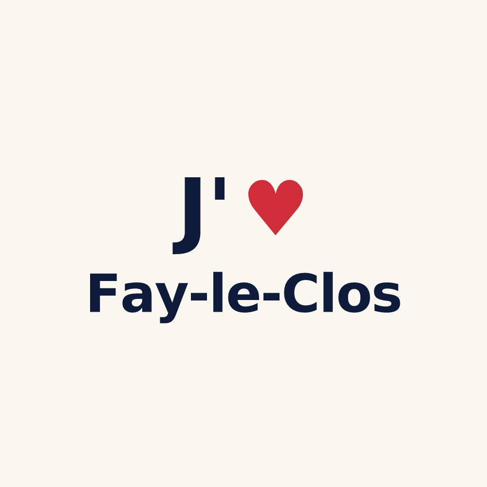 Tasse personnalisée Fay-le-Clos — design J'aime Fay-le-Clos