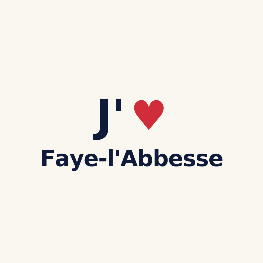 Tasse personnalisée Faye-l'Abbesse — design J'aime Faye-l'Abbesse
