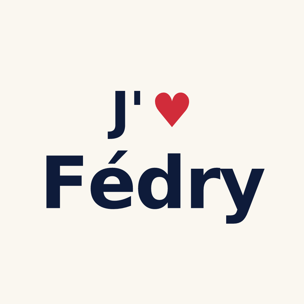 Tasse personnalisée Fédry — design « J'aime Fédry » imprimé sur la tasse