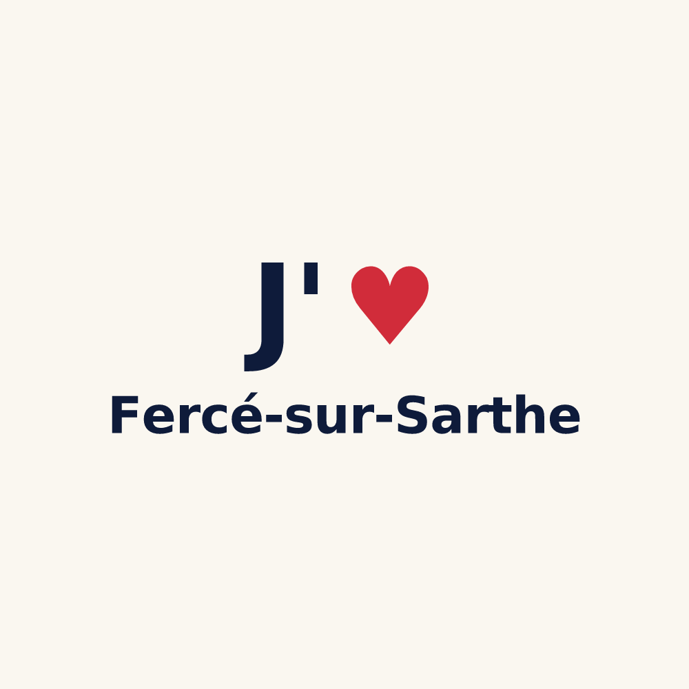 Tasse personnalisée Fercé-sur-Sarthe — design J'aime Fercé-sur-Sarthe
