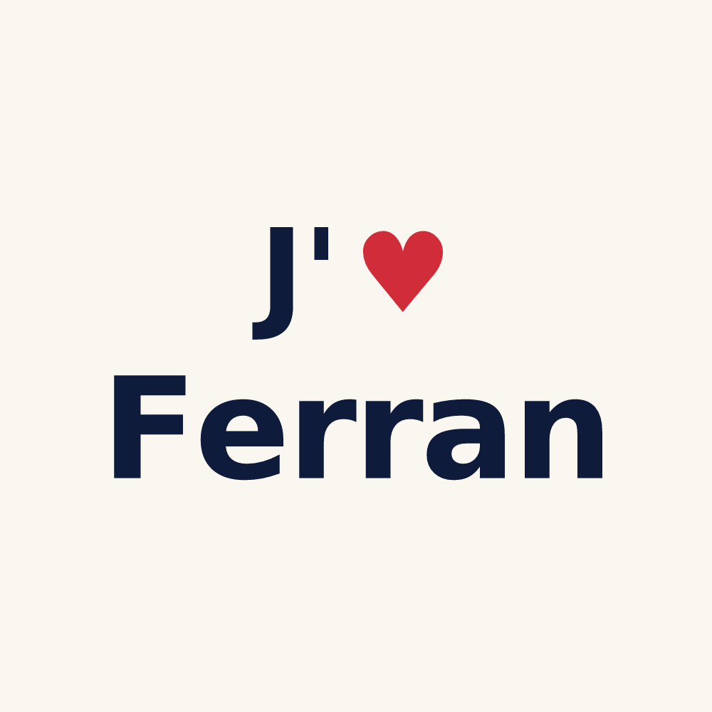 Tasse personnalisée Ferran — design J'aime Ferran