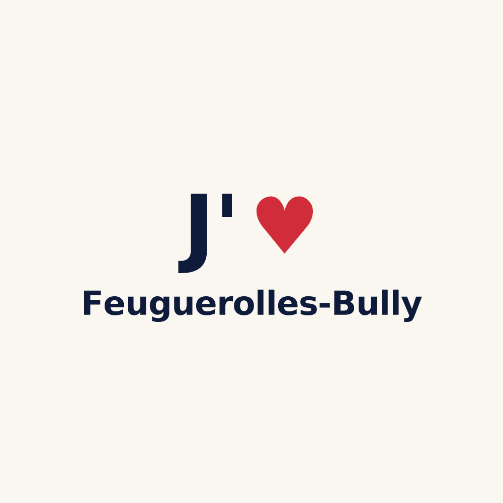 Tasse personnalisée Feuguerolles-Bully — design J'aime Feuguerolles-Bully