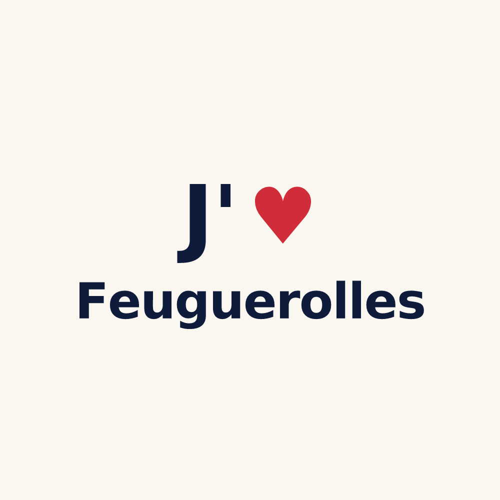Tasse personnalisée Feuguerolles — design J'aime Feuguerolles
