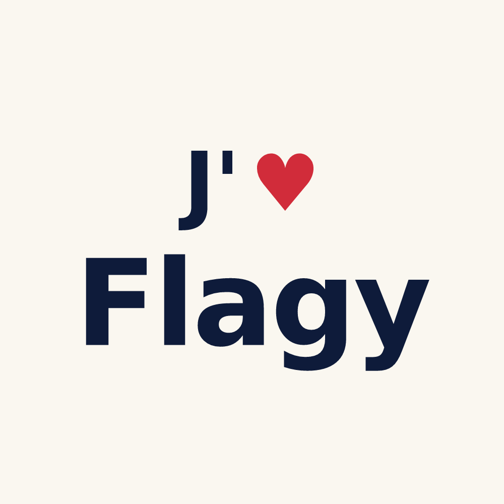 Tasse personnalisée Flagy — design J'aime Flagy