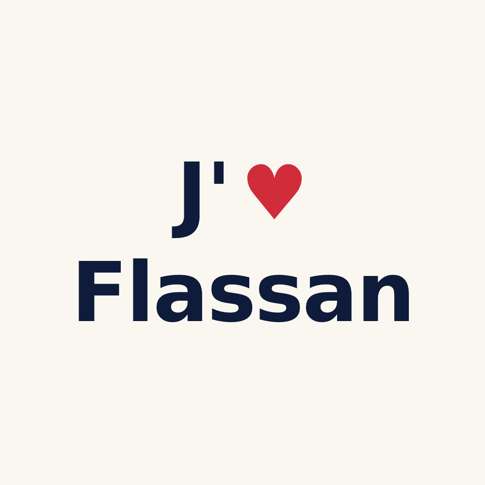 Tasse personnalisée Flassan — design J'aime Flassan