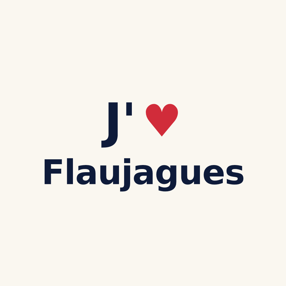 Tasse personnalisée Flaujagues — design J'aime Flaujagues