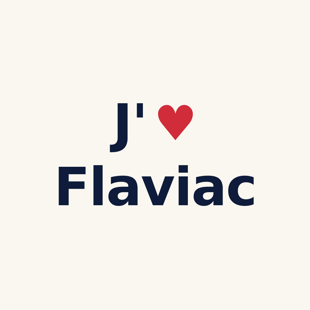 Tasse personnalisée Flaviac — design J'aime Flaviac