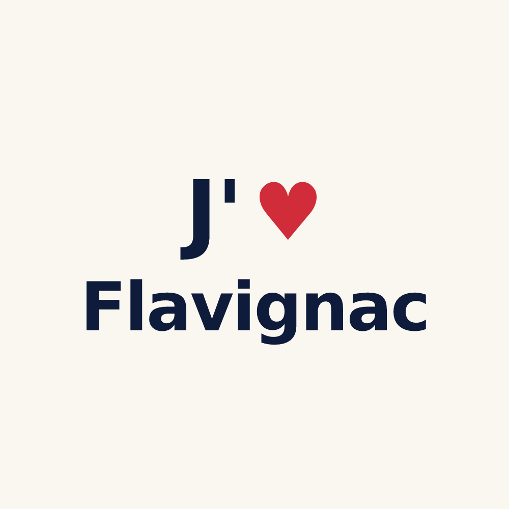Tasse personnalisée Flavignac — design « J'aime Flavignac » imprimé sur la tasse