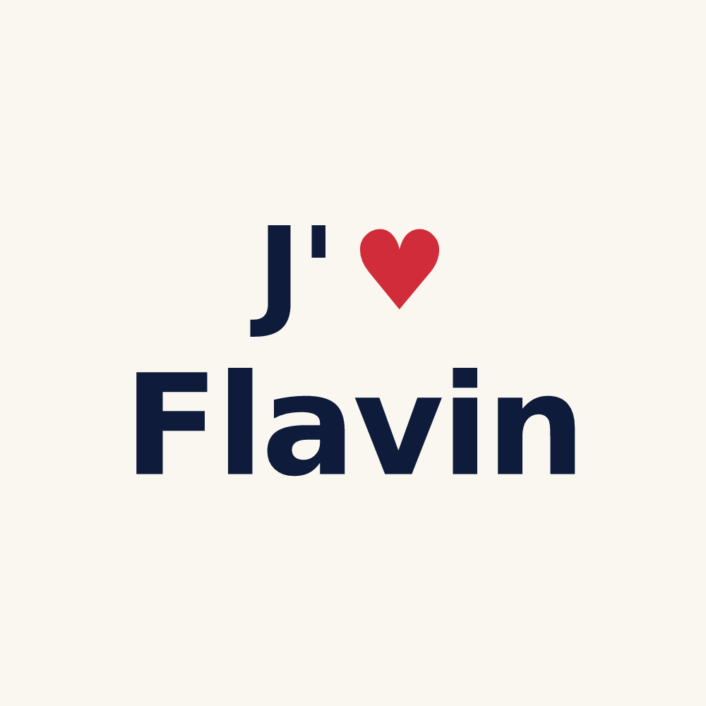 Tasse personnalisée Flavin — design « J'aime Flavin » imprimé sur la tasse