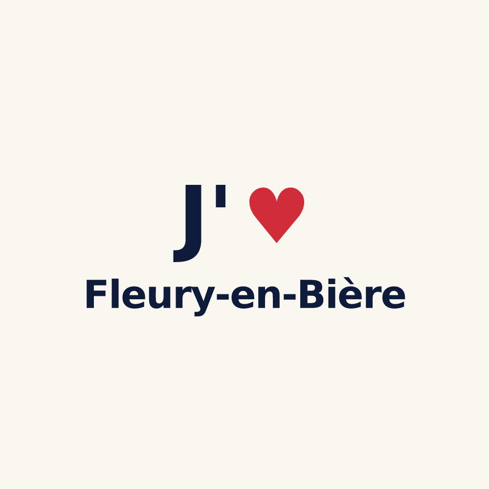 Tasse personnalisée Fleury-en-Bière — design J'aime Fleury-en-Bière