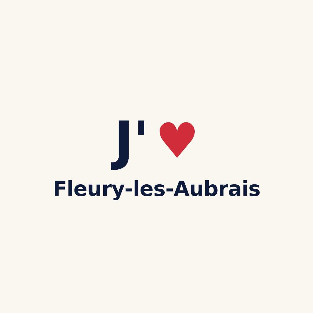 Tasse personnalisée Fleury-les-Aubrais — design « J'aime Fleury-les-Aubrais » imprimé sur la tasse