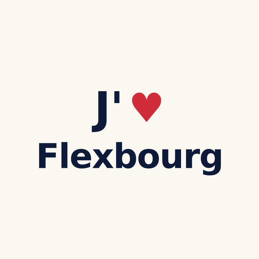 Tasse personnalisée Flexbourg — design J'aime Flexbourg