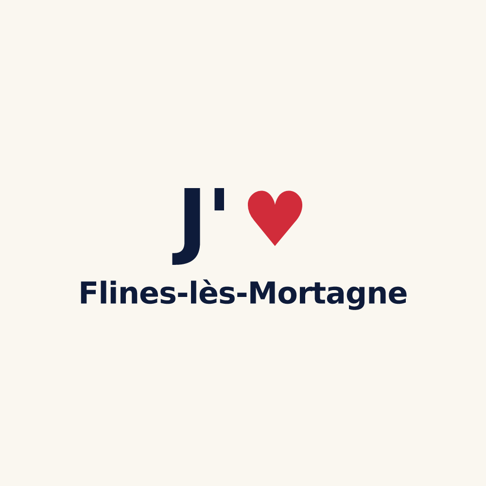Tasse personnalisée Flines-lès-Mortagne — design « J'aime Flines-lès-Mortagne » imprimé sur la tasse