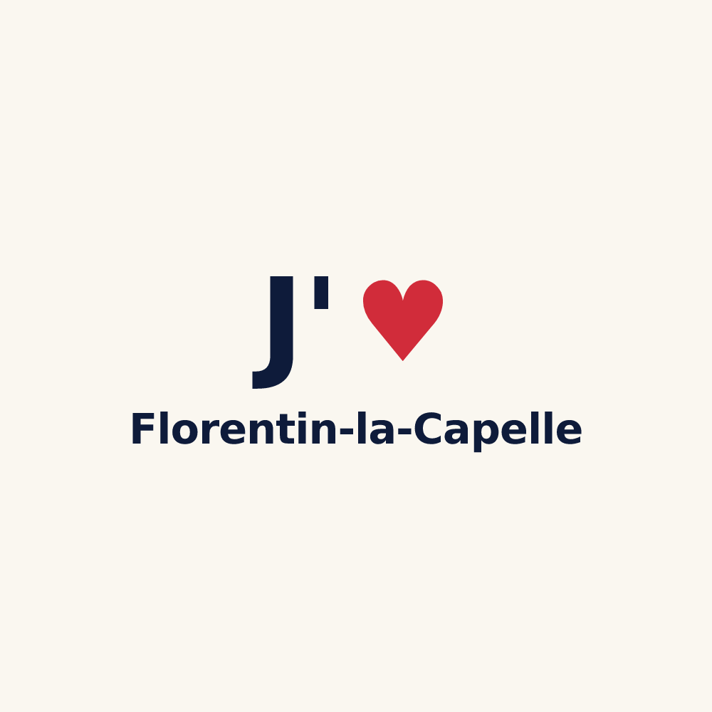 Tasse personnalisée Florentin-la-Capelle — design « J'aime Florentin-la-Capelle » imprimé sur la tasse