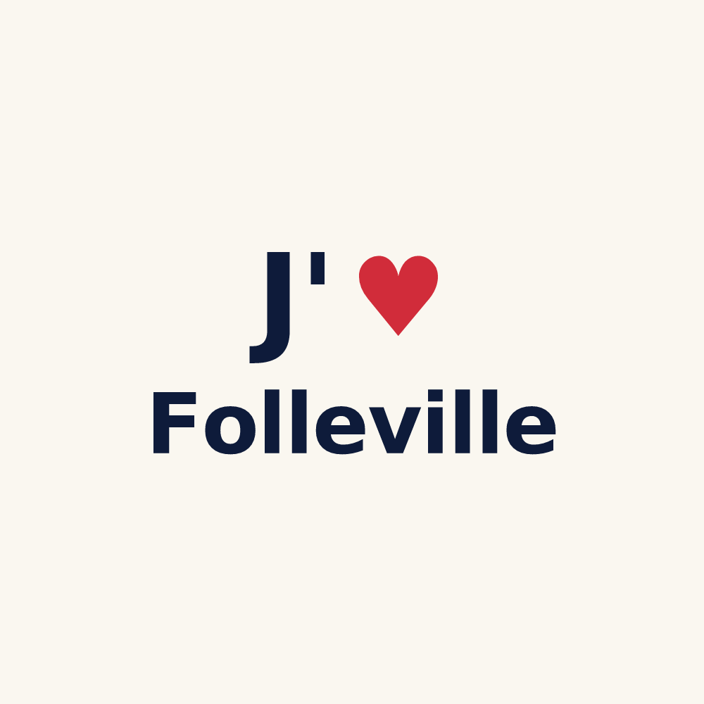 Tasse personnalisée Folleville — design « J'aime Folleville » imprimé sur la tasse