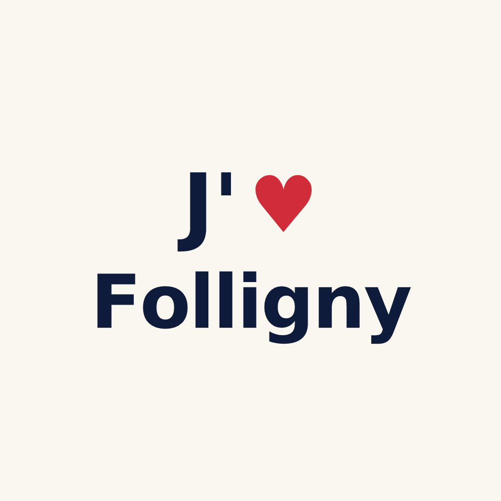 Tasse personnalisée Folligny — design J'aime Folligny