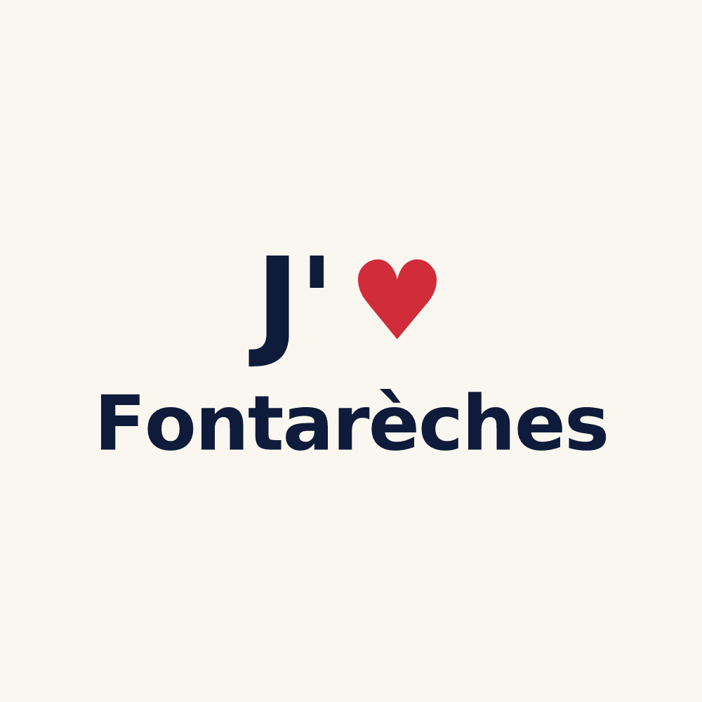 Tasse personnalisée Fontarèches — design J'aime Fontarèches