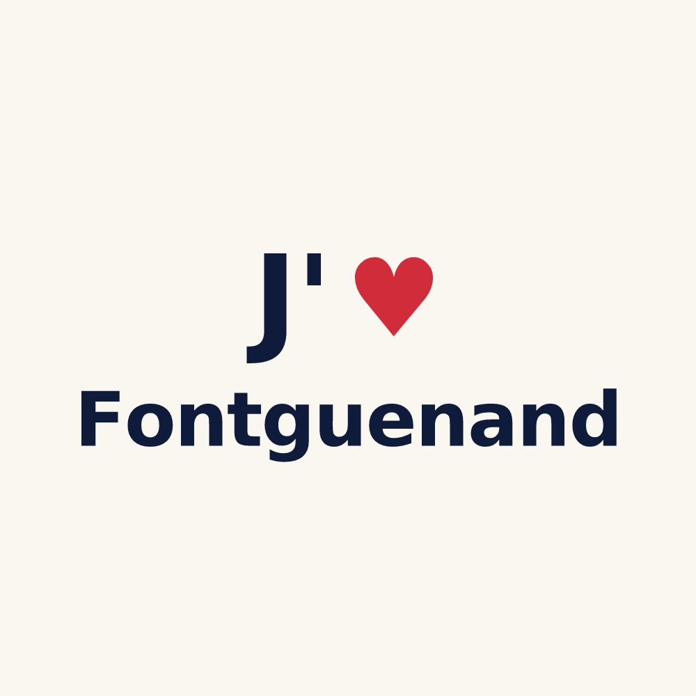 Tasse personnalisée Fontguenand — design J'aime Fontguenand