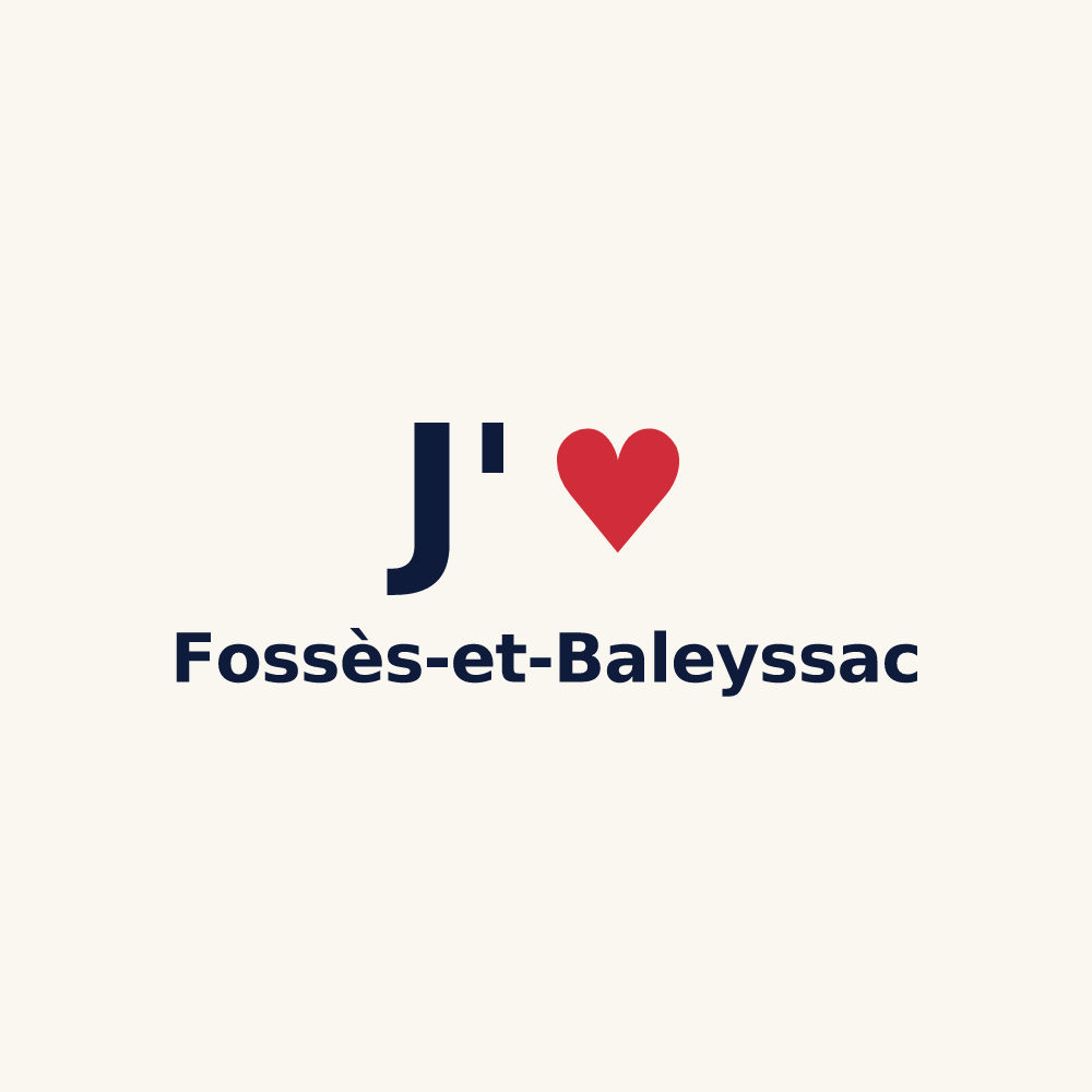 Tasse personnalisée Fossès-et-Baleyssac — design J'aime Fossès-et-Baleyssac