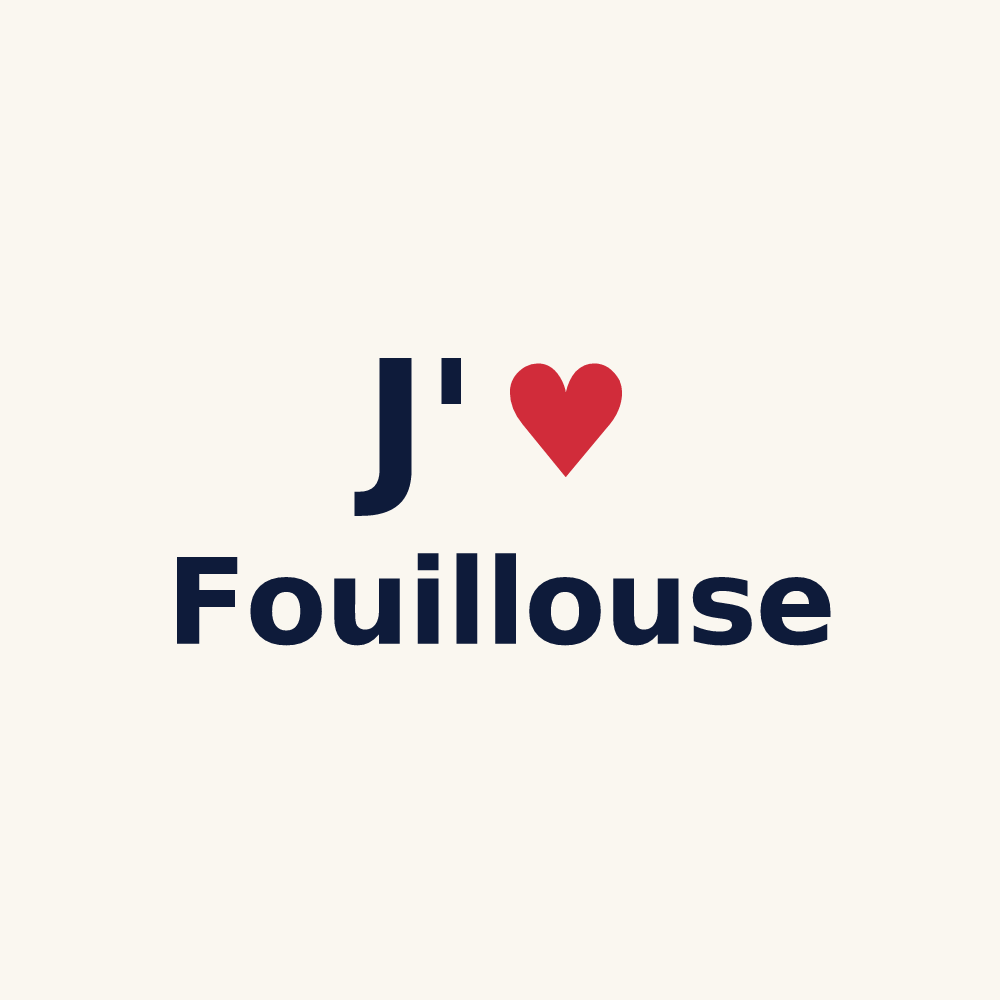 Tasse personnalisée Fouillouse — design « J'aime Fouillouse » imprimé sur la tasse
