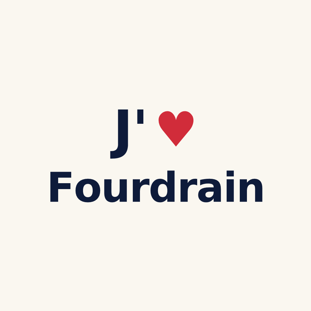 Tasse personnalisée Fourdrain — design « J'aime Fourdrain » imprimé sur la tasse