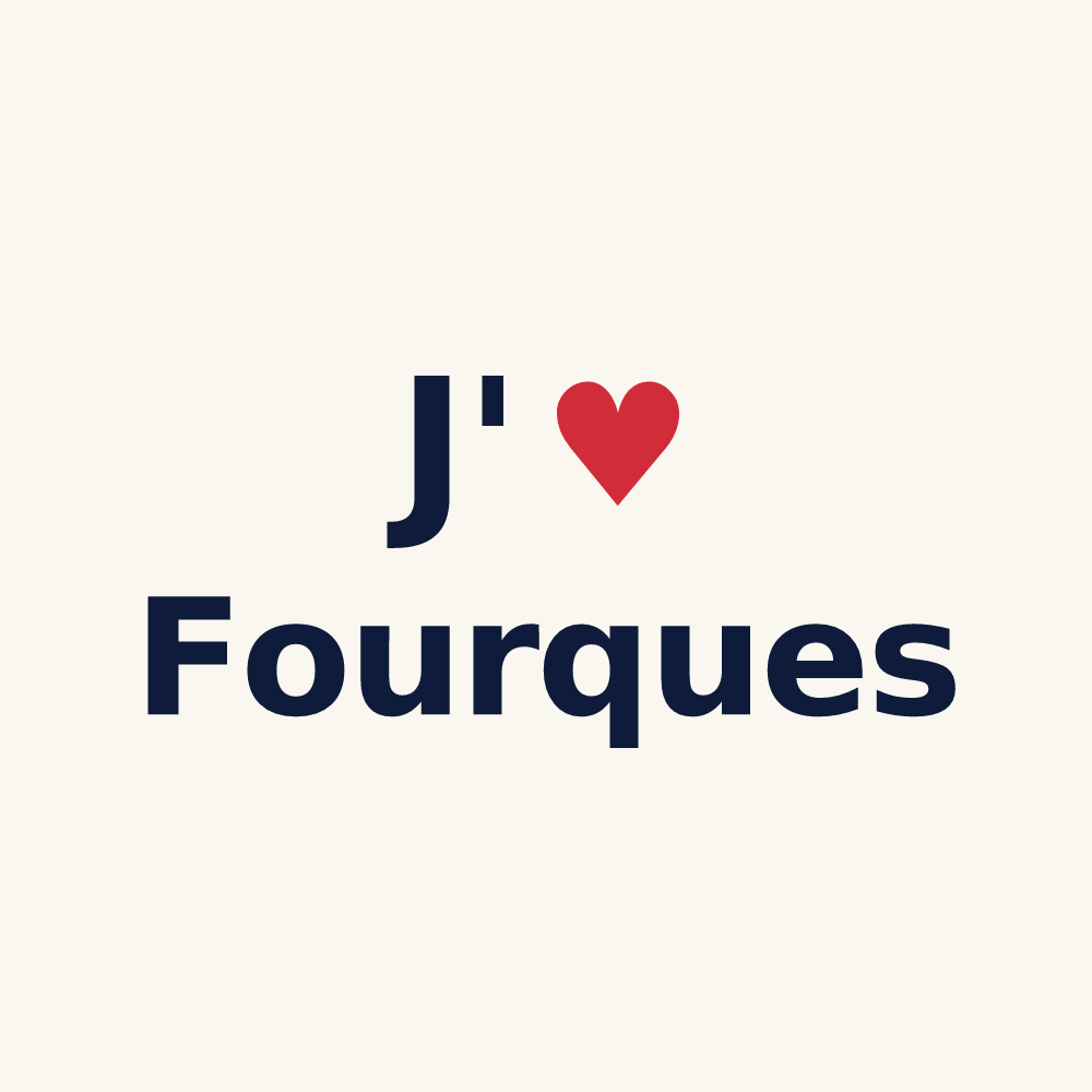 Tasse personnalisée Fourques — design « J'aime Fourques » imprimé sur la tasse