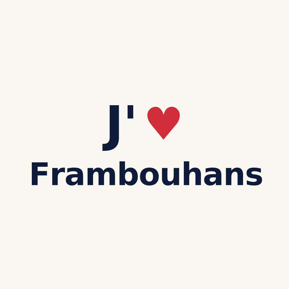 Tasse personnalisée Frambouhans — design J'aime Frambouhans