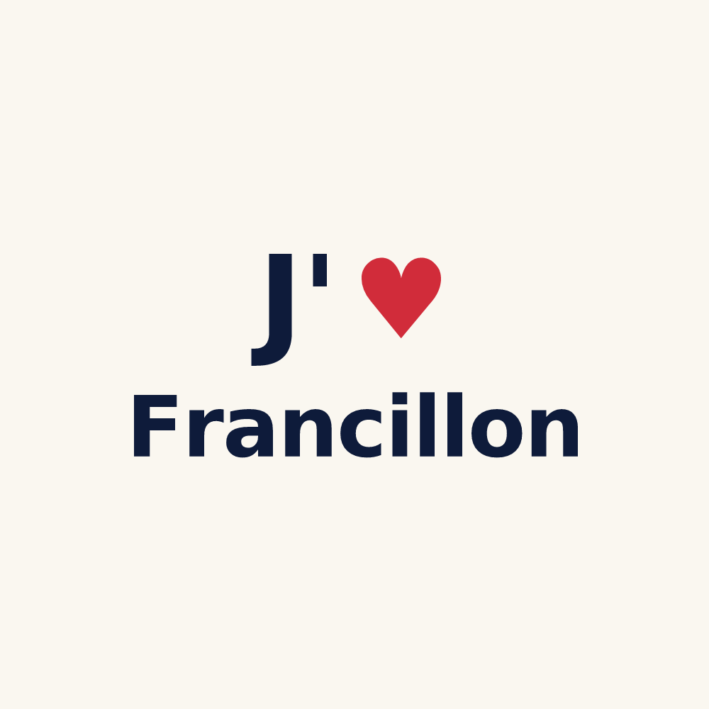 Tasse personnalisée Francillon — design J'aime Francillon