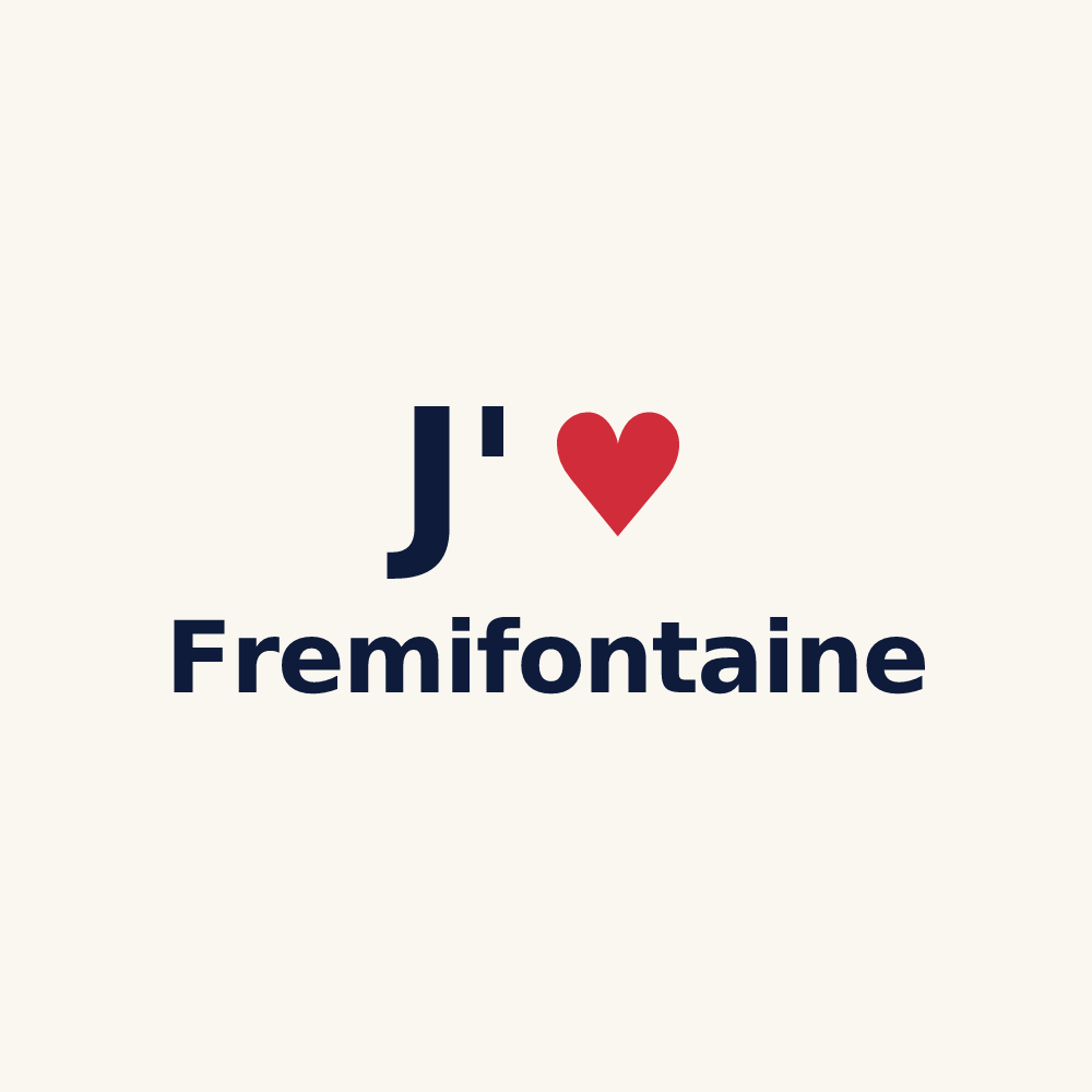 Tasse personnalisée Fremifontaine — design J'aime Fremifontaine