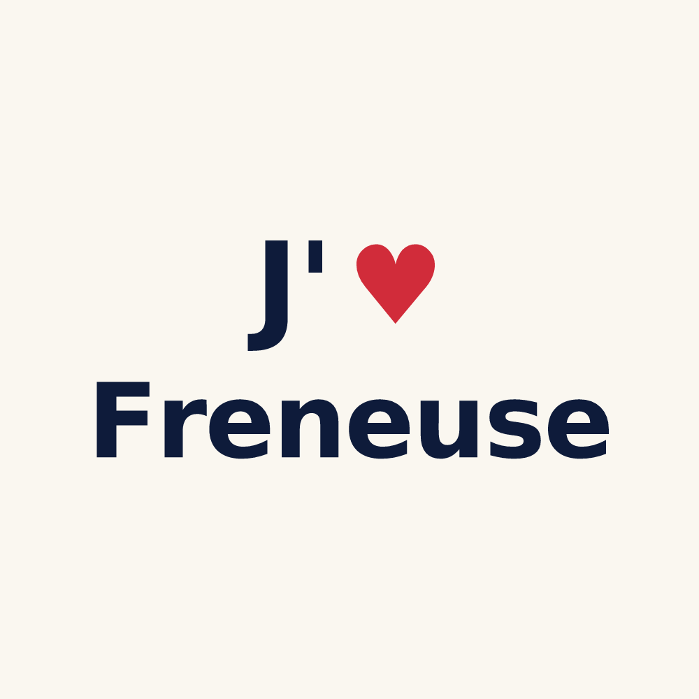 Tasse personnalisée Freneuse — design J'aime Freneuse