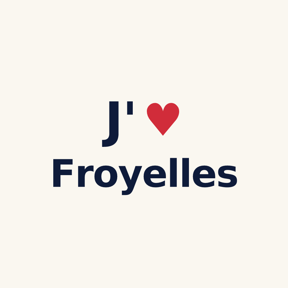 Tasse personnalisée Froyelles — design « J'aime Froyelles » imprimé sur la tasse