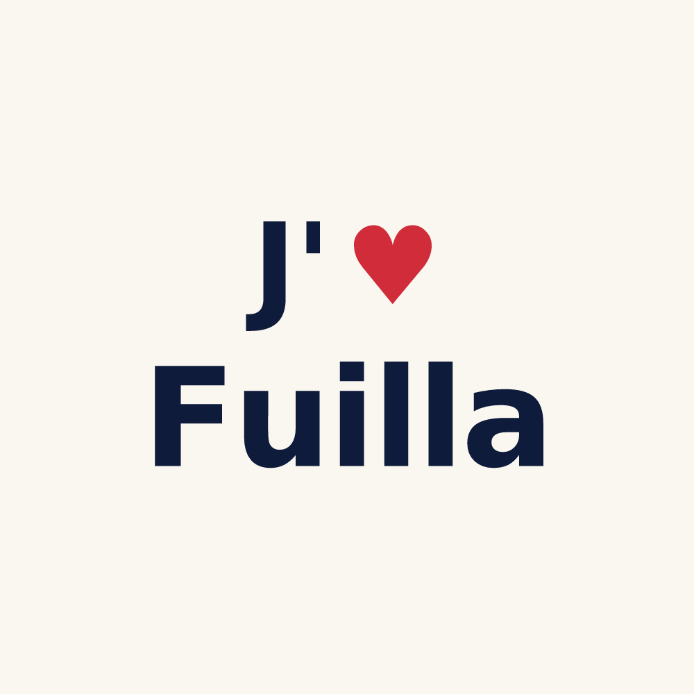 Tasse personnalisée Fuilla — design « J'aime Fuilla » imprimé sur la tasse