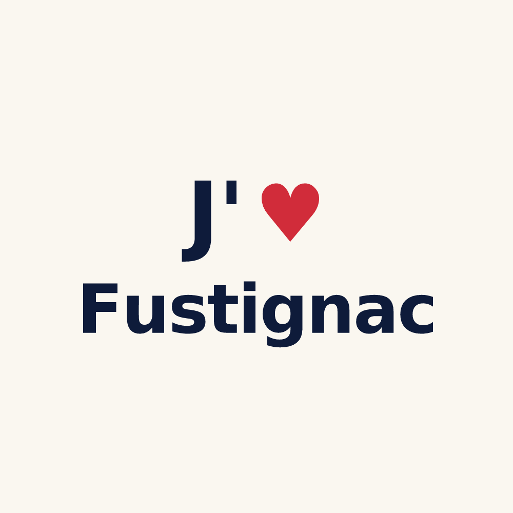 Tasse personnalisée Fustignac — design J'aime Fustignac