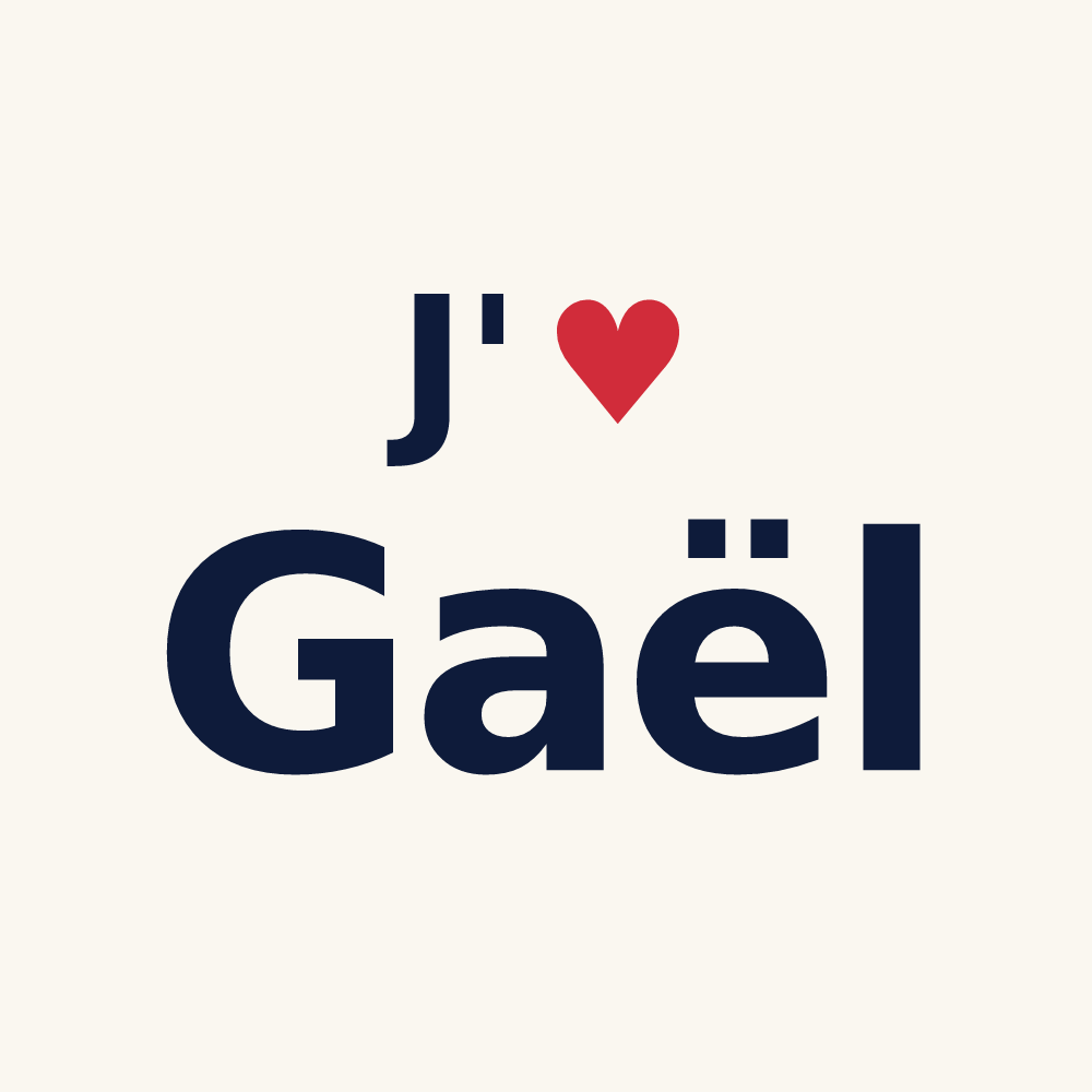 Tasse personnalisée Gaël — design J'aime Gaël