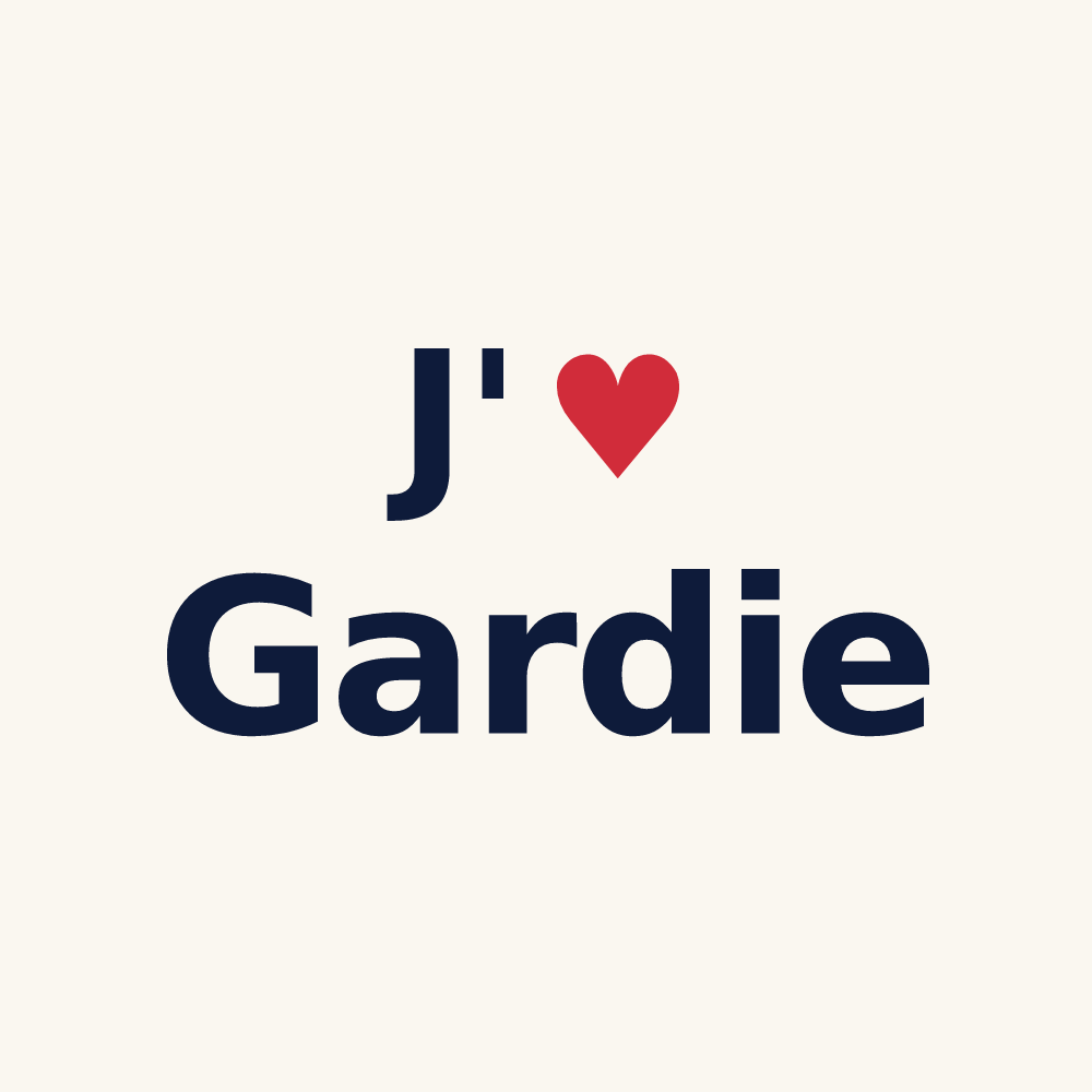 Tasse personnalisée Gardie — design « J'aime Gardie » imprimé sur la tasse