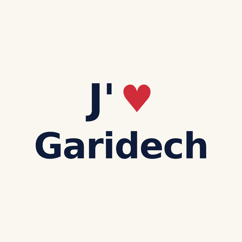 Tasse personnalisée Garidech — design J'aime Garidech