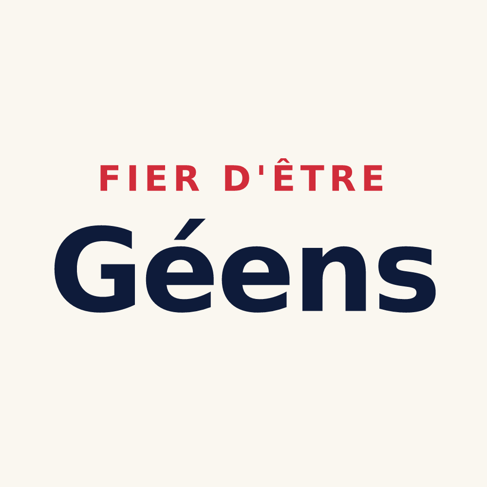 Tasse « Fier d'être Géens » — design pour Gée-Rivière