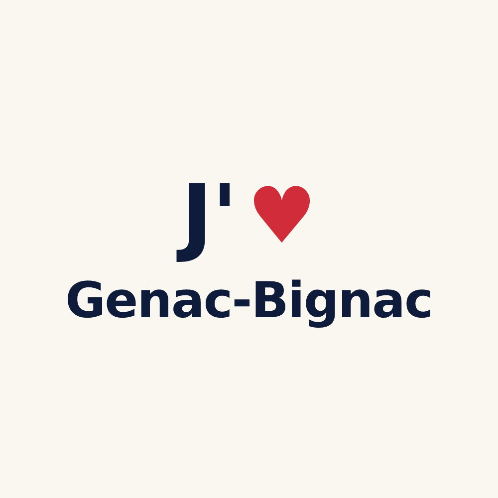 Tasse personnalisée Genac-Bignac — design « J'aime Genac-Bignac » imprimé sur la tasse
