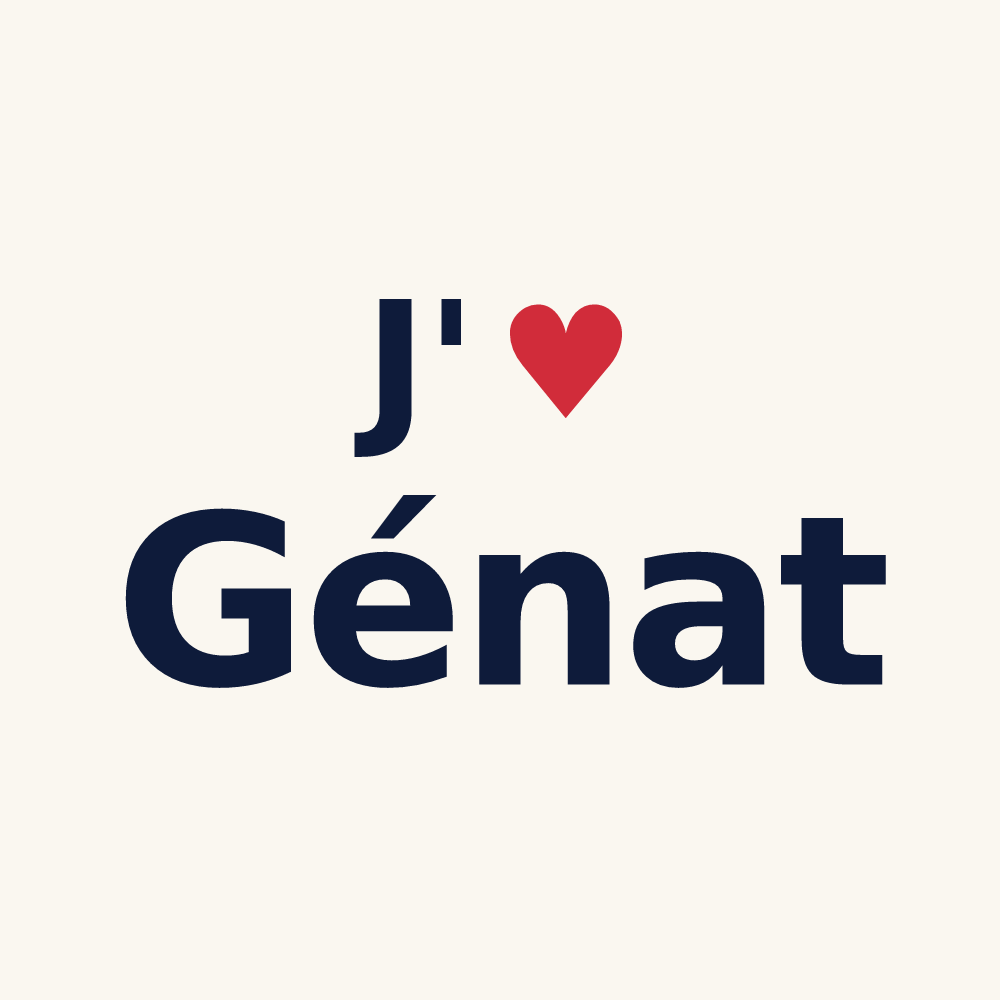 Tasse personnalisée Génat — design J'aime Génat