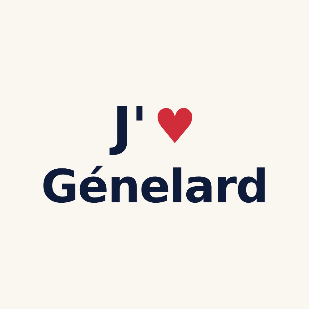 Tasse personnalisée Génelard — design J'aime Génelard