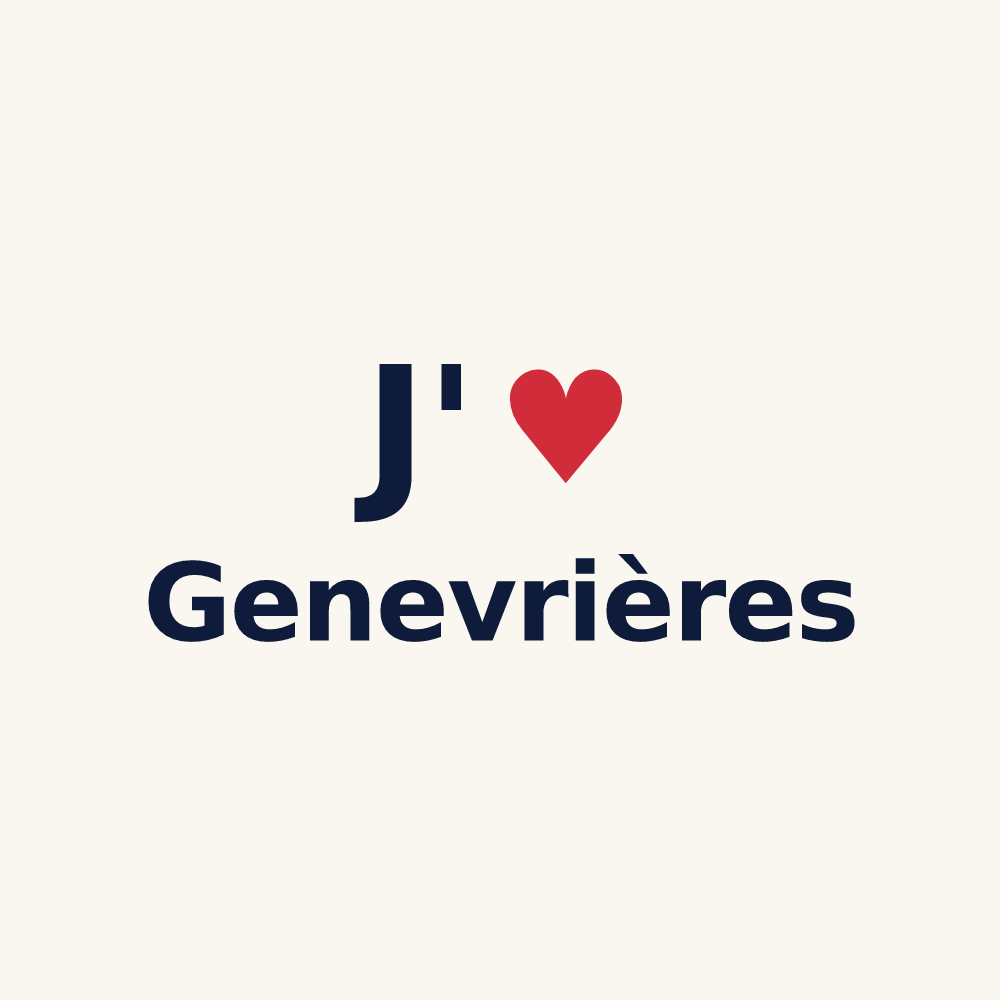 Tasse personnalisée Genevrières — design J'aime Genevrières