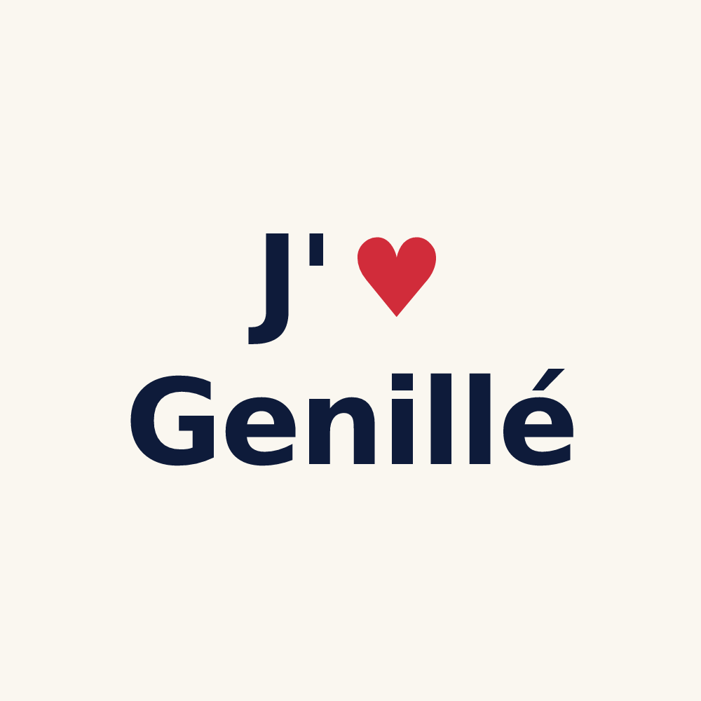 Tasse personnalisée Genillé — design J'aime Genillé